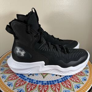 Under Armour UA Ace Highlight Mens Sz 12.5 Court Sneakers 3027083-001 Black